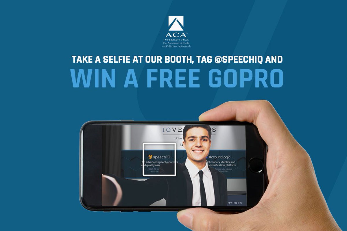 speechIQ's tweet photo. Are you at the ACA Conference this week? We are, and we’re giving away a GoPro HERO5. To enter for your chance to win, visit booth 513. #ACAConv18 #ACAInternational https://t.co/UubLePDvLH