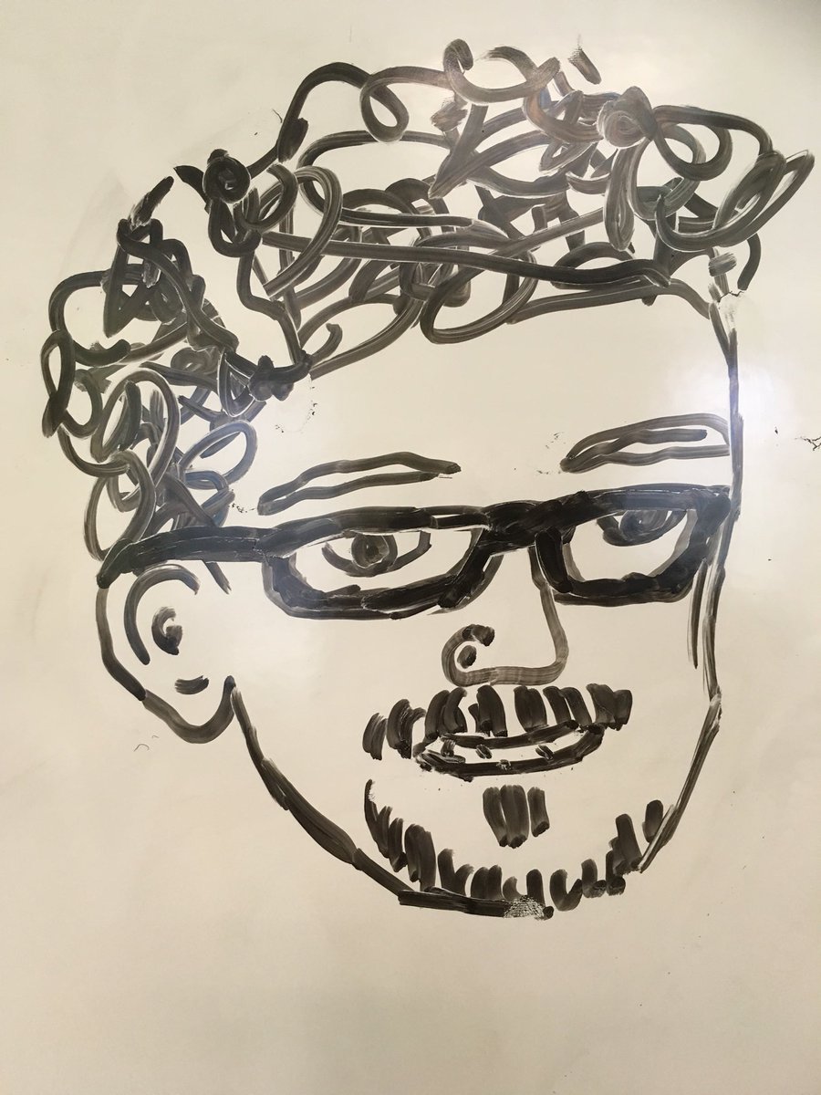 Konrad75's tweet photo. One of my camp kids did a dry erase portrait of me. https://t.co/SYO4ES4hm3