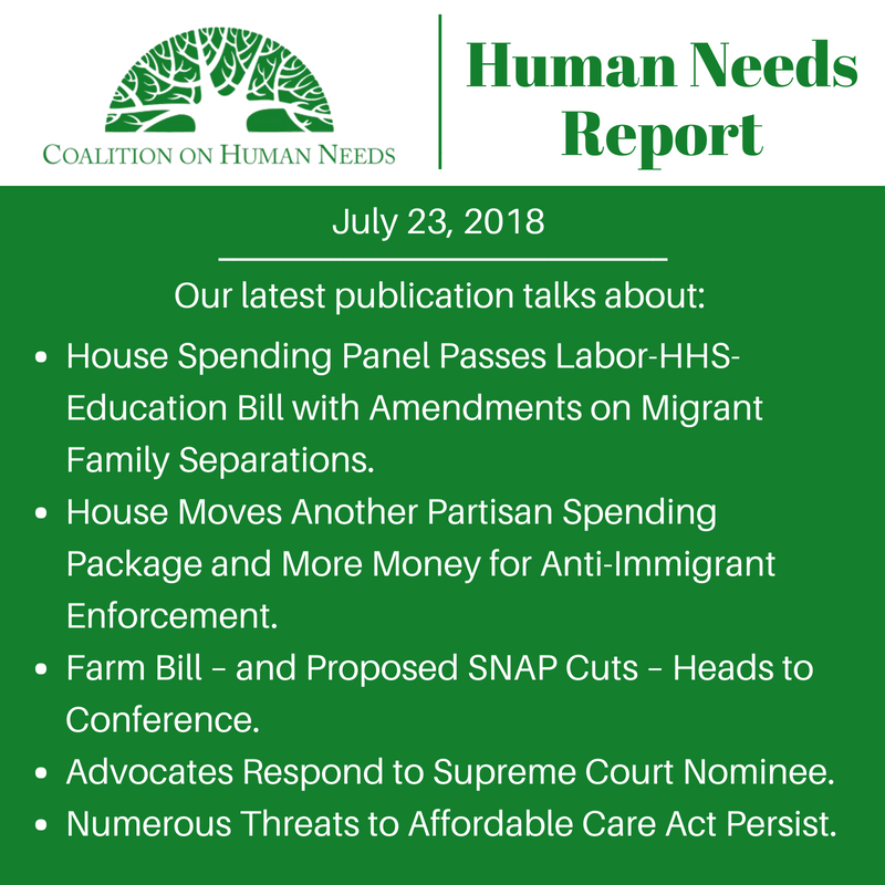 Voice4HumanNeed's tweet photo. CHN just released our #HumanNeedsReport. The report touches on:
👩🏫 House Labor-HHS-Education spending
💰 FY19 Appropriation action
🌾 Farm bill and #SNAP heads to Conference
⚠️ Supreme Court Nominee
💊 Threats to the #ACA
Read the full report at https://t.co/vjuXRlG0Vy https://t.co/KZtYLCWYil