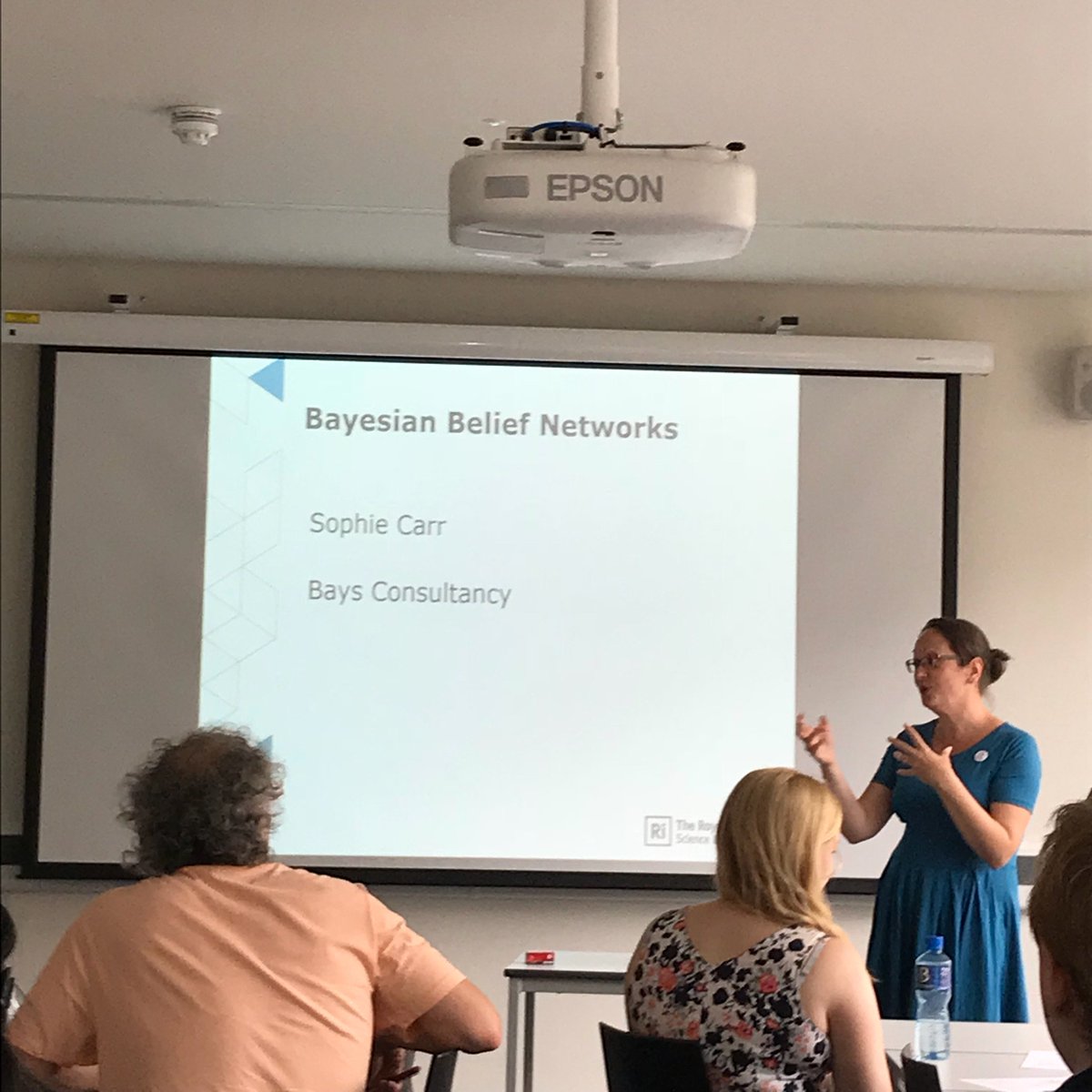 scottmkeir's tweet photo. @DominiqueSleet @Ri_Science #InspiringStats @SophieBays demos some of her #RIMasterclasses on Bayesian Belief Networks. She's found students to be really interested in them, and really enjoys talking about statistics with the young people at the masterclasses https://t.co/3Rf8cJqFw1