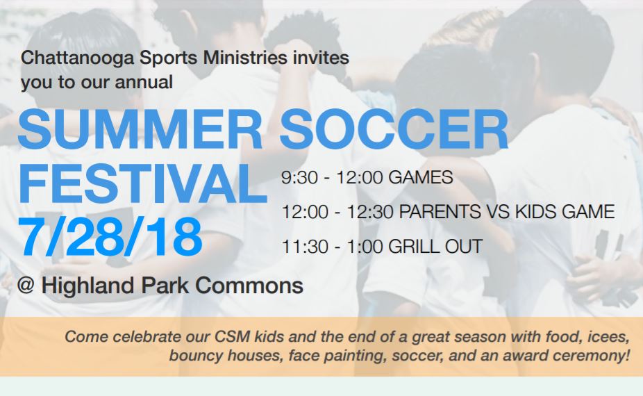 ChattSportsMin's tweet photo. You're invited to our summer soccer festival! Come on out to 2000 Union Ave on Saturday August 28th to watch the last soccer games this year and get free food at our cookout! https://t.co/tPIi45H9DO