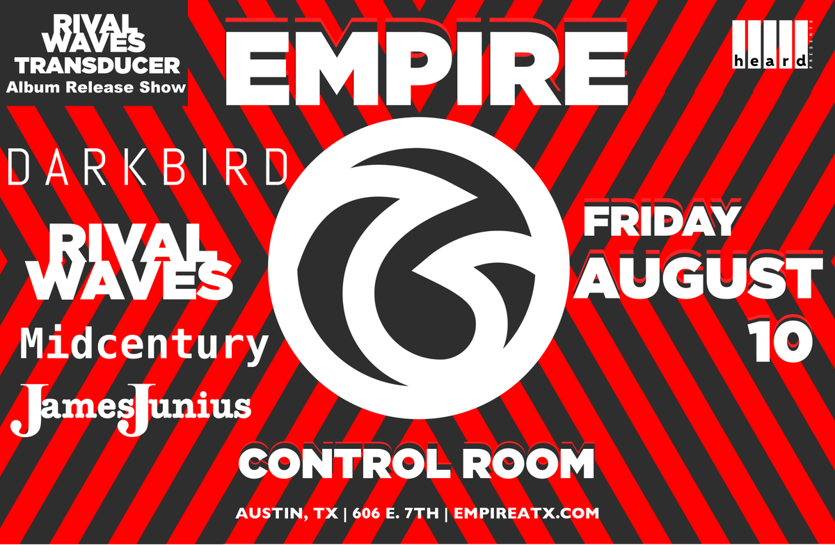 james_junius's tweet photo. Playing at @EmpireATX on 08/10 with @RivalWaves for their release show! Here is the ticket link! https://t.co/WL09EIzdAI https://t.co/1OooC71SaI