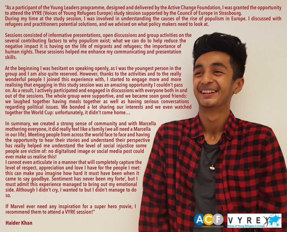 Our Young Leaders returned from an inspiring week at <a href="/WeAreVYRE/">VYRE</a> study session. Have a read at Haider's story of his week in Strasbourg. #VYRE #WithRefugees