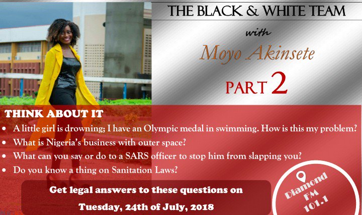 LegalHour_'s tweet photo. The first part was enlightening and exciting! Tune into diamond Fm 101.1 Ibadan right now and listen! You can also call to ask questions #LegalHour #BlackAndWhiteTeam https://t.co/IFM2JduwPW