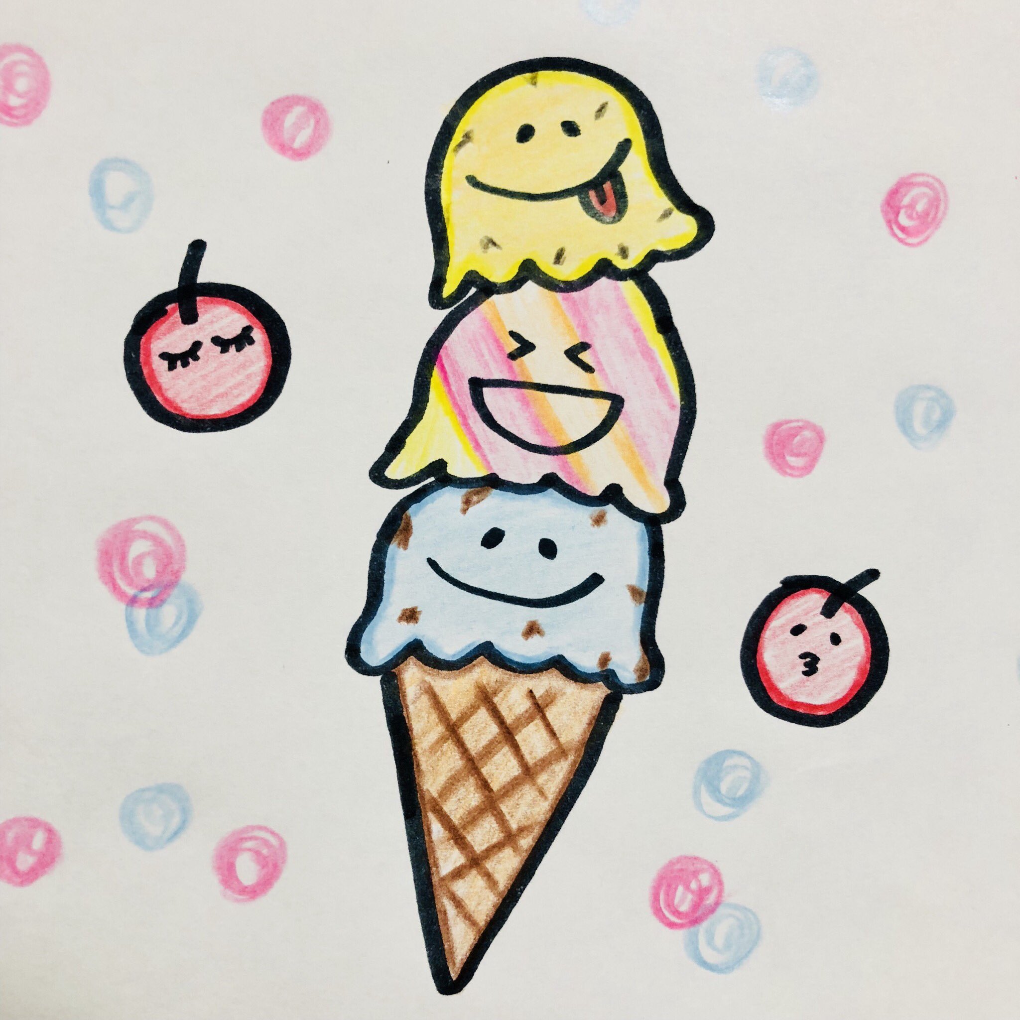 Twitter 上的 ちゃんりーu 暑い夏にはアイスクリーム イラスト 簡単 カラフル 可愛い アイス アイスクリーム さくらんぼ 夏 甘いもの 冷たい Illustration Cute Ice Icecream Summer T Co vj0nhen5 Twitter