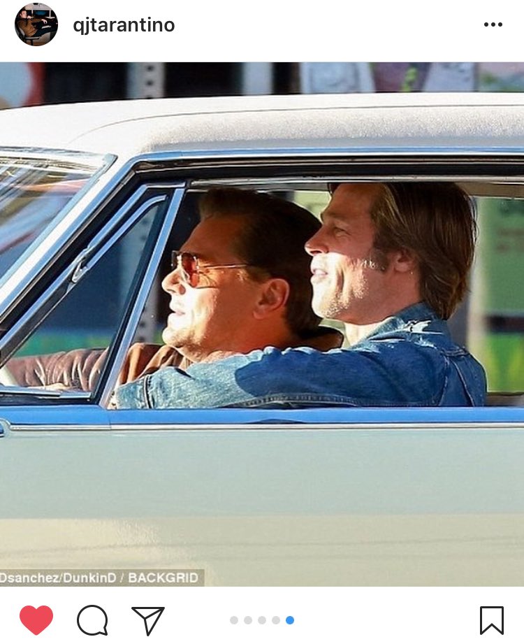 きらちゃん タランティーノ タランティーノの新作撮影現場で レオ様とブラピが一緒の車乗ってるんだけどさ これさ 似てない 高まる期待感 クエンティンタランティーノ ワンス アポン ア タイム イン ハリウッド