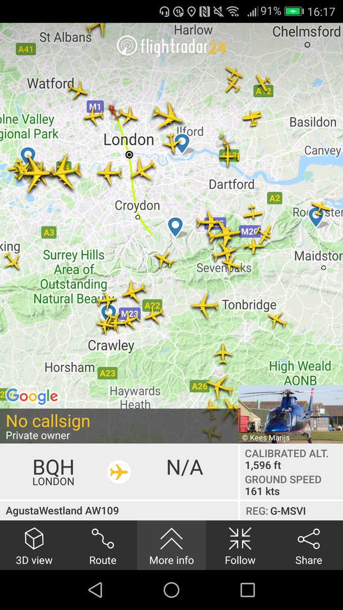 Just taken off from Biggin Hill heading north 🤔