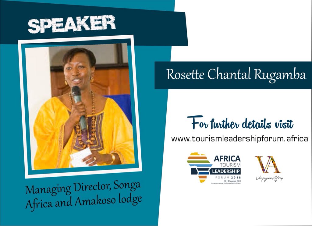 ATL_Forum's tweet photo. We are pleased to have Rosette Chantal Rugamba, Managing Director of @SongaAfrica and Amakoso Lodge as one of the Speakers for #TLF2018 Register to attend at https://t.co/0Hr9qR3VOu @MarinaNovelli73 @whthome @UgTourismBoard @tourismrwanda @thePOE_T @ATP2018 @akwasizurich https://t.co/5Hn8KPtTyj