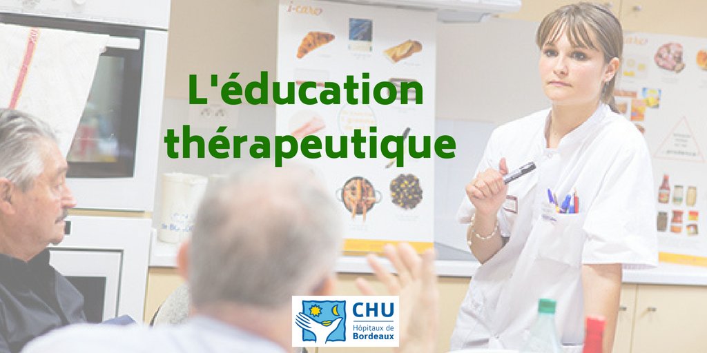 CHUBordeaux's tweet photo. [EDUCATION THERAPEUTIQUE] La maladie chronique a un impact sur la vie quotidienne et l'entourage. L’#educationtherapeutique a pr vocation d'aider les patients à mieux gérer la #maladie. Découvrez la rubrique @CHUBordeaux dédiée : programmes, associations https://t.co/mu3HDrAA5j https://t.co/IKbnrA8UUO
