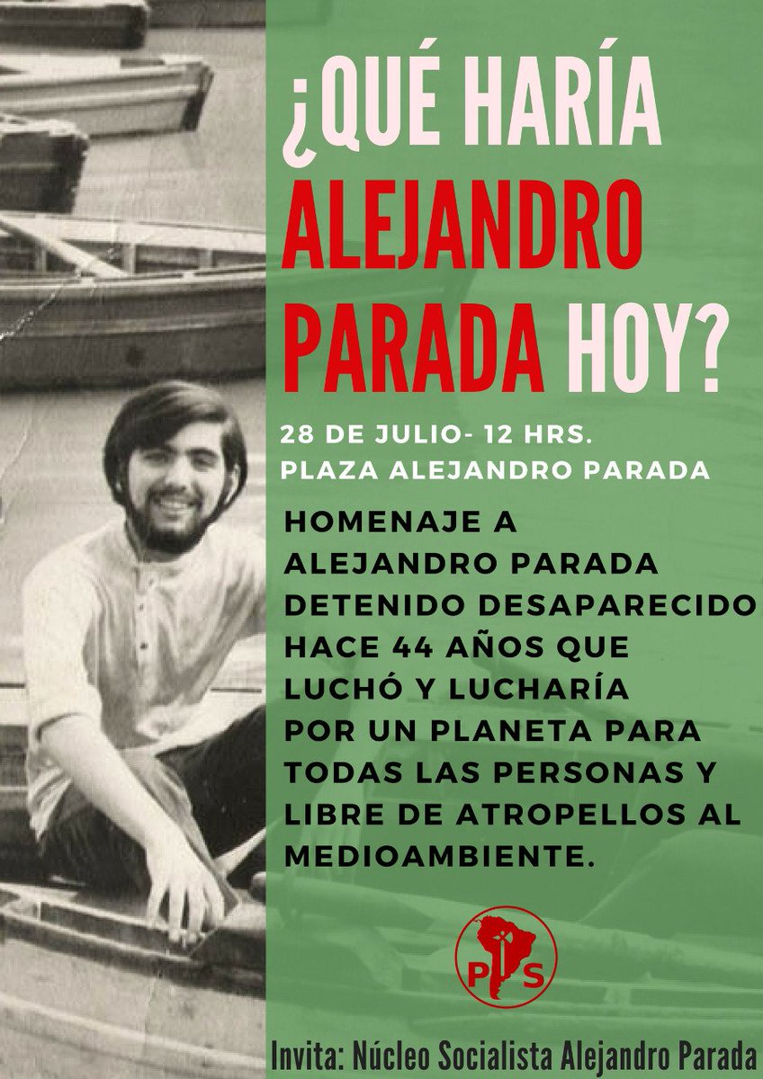 Este sábado nos vemos a las 12 para homenajear al cro. Alejandro Parada!
La dirección de la plaza es: Tobalaba altura 8251, pasaje Manuel José Rivera, frente a una gran animita, que está en Tobalaba, se entra por el pasaje y se encuentra la plaza.
