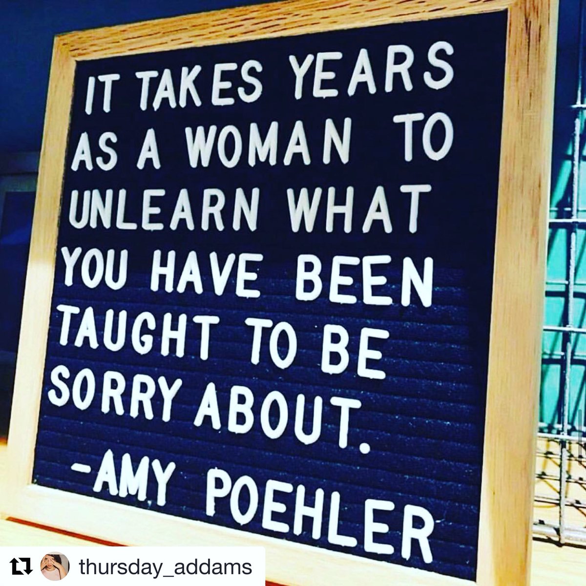 LckProductions's tweet photo. Stop apologizing, Ladies. 💖 #sorrynotsorry #feminist #feminism #stopapologizing #genderequality #amypoehler #Repost https://t.co/a22XMPg8nQ