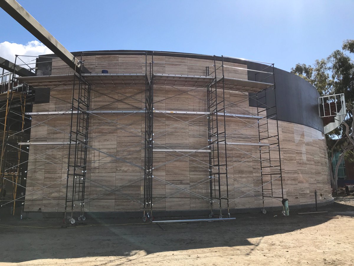 StonePanelsIntl's tweet photo. Project Spotlight:  Orange Coast College Planetarium
The StoneLite® façade has horizontal graining in a ¼” open joint system with quirk mitered edges along with both 90  and non-90 degree finished corners.  Our panels is an ideal solution for projects in seismic areas. https://t.co/YH0YBufPxN