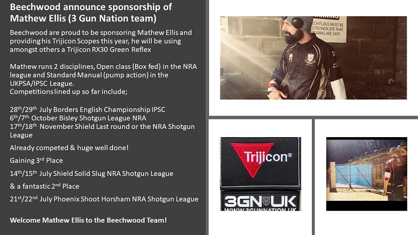 Beechwood to sponsor Mathew Ellis bit.ly/2Of1o0e <a href="/Trijicon/">Trijicon, Inc.</a>