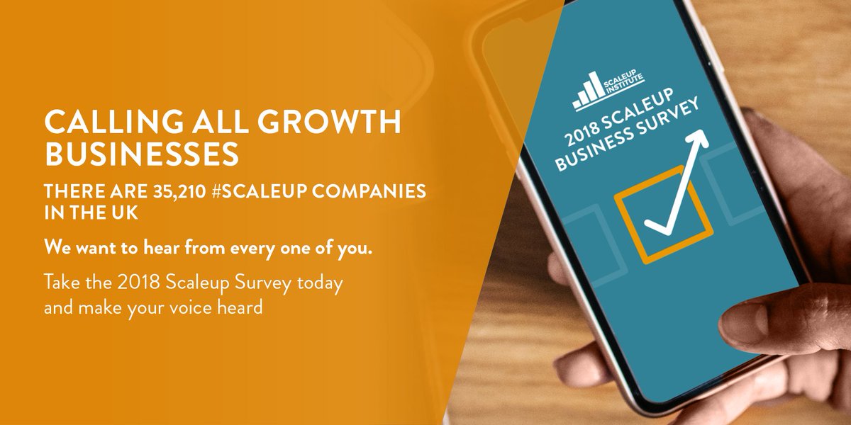 scaleupinst's tweet photo. What do we need to make the UK the best place to scale a business? Fill out this survey @scaleupinst  https://t.co/w4S9AOvOEb? #haveyoursay #scaleup2018 #scaleup https://t.co/kpwz9mRZV6