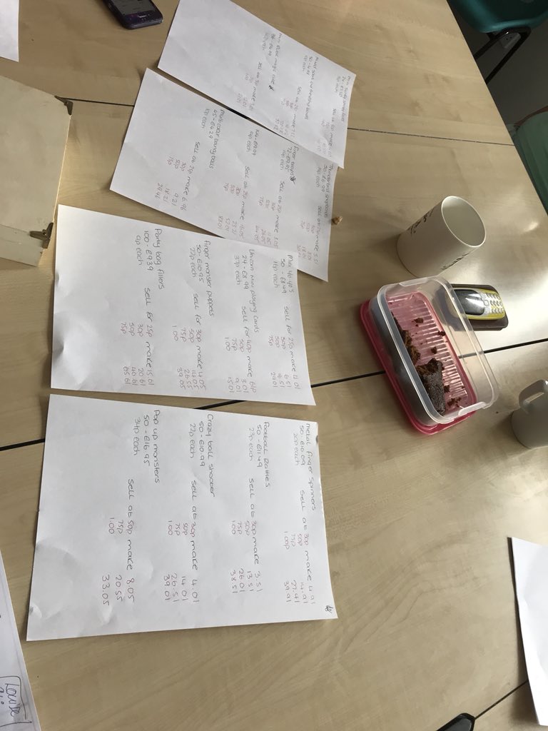 Evaluating unit costs and order sizes (also known as cake and sums) for the @GlitterfairysSRG meeting today. Impressive planning for Summer sales.
