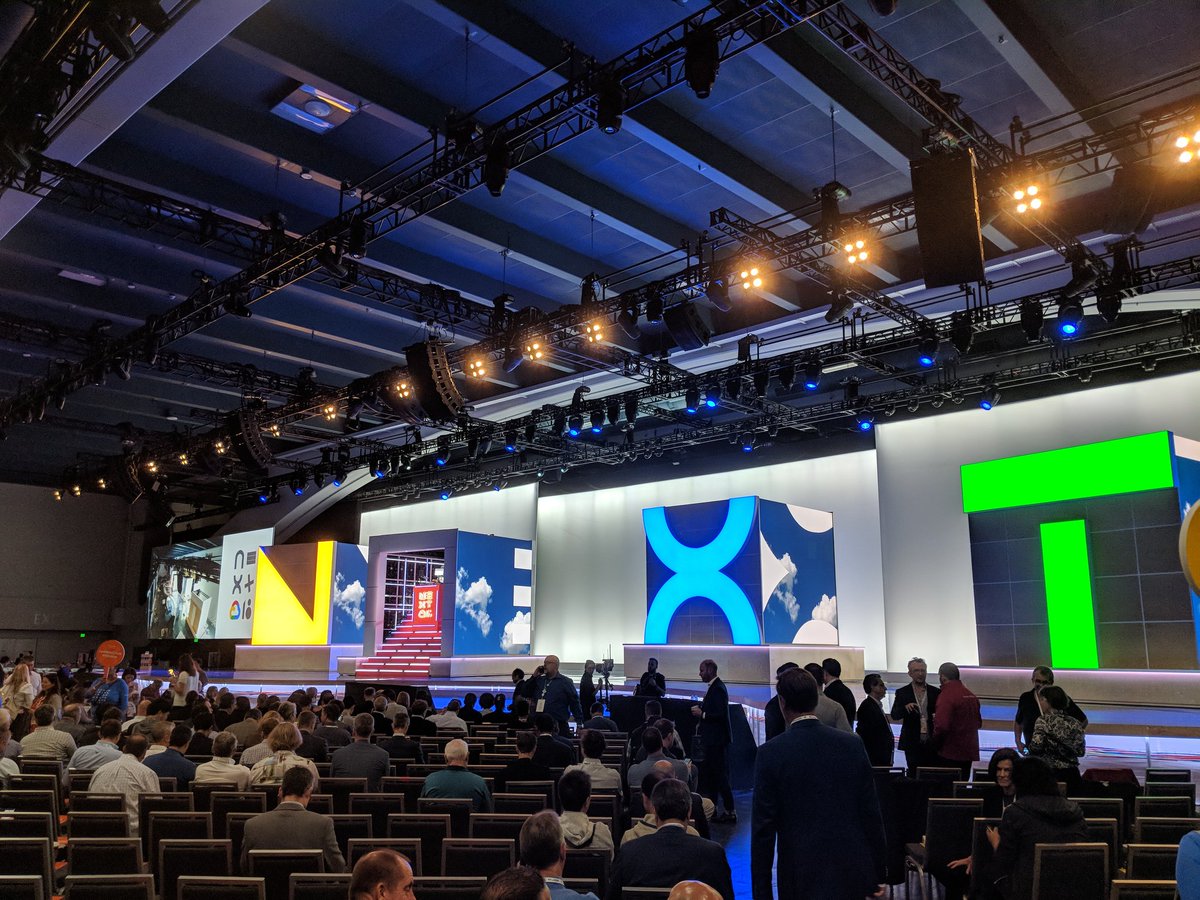 devsathe's tweet image. #GoogleNext18 getting ready!