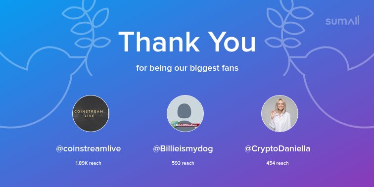 MarketWithMark's tweet photo. Our biggest fans this week: @coinstreamlive, @Billieismydog, @CryptoDaniella. Thank you! via https://t.co/UXCBlPAHwP https://t.co/7cg3zHFoQo