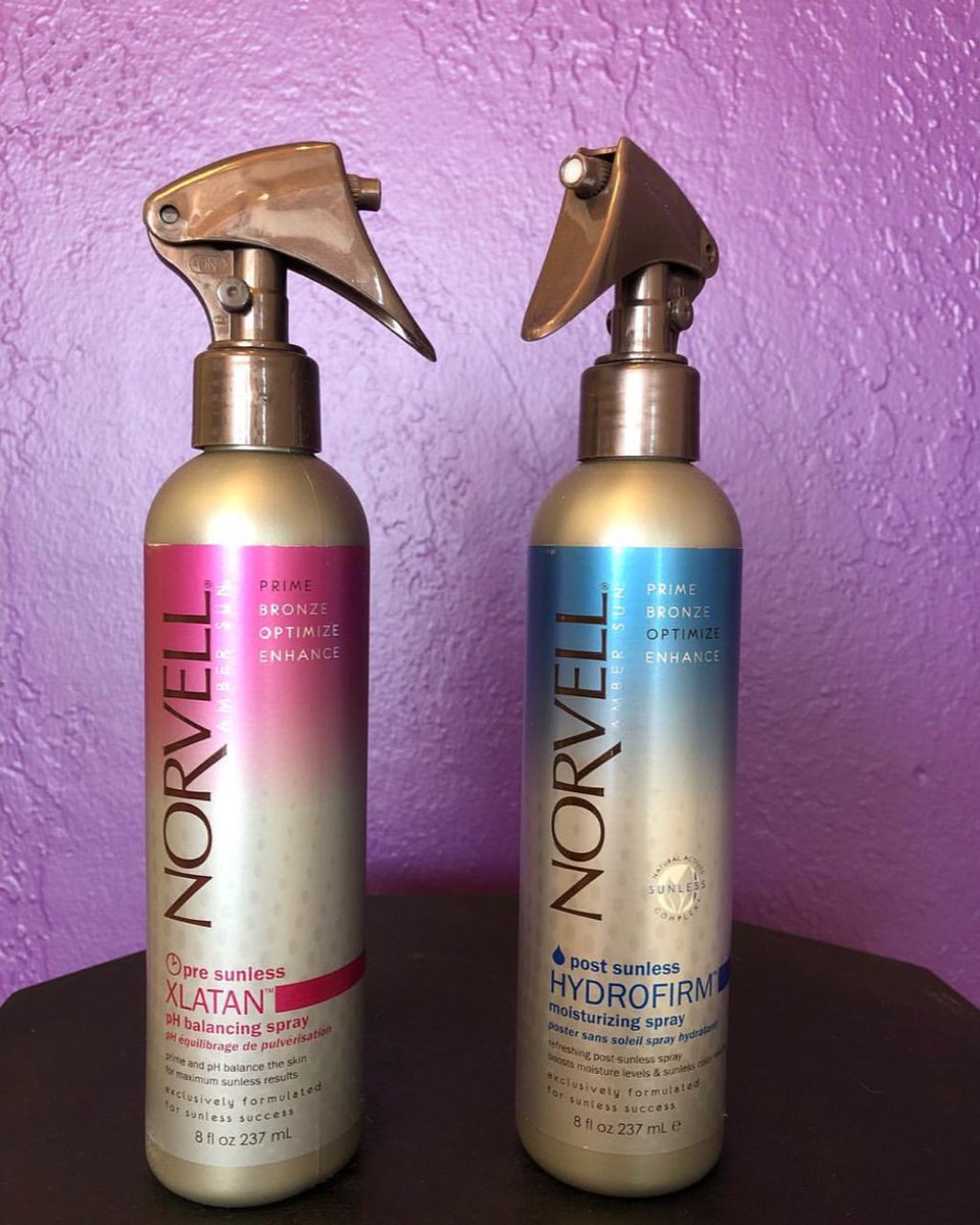 NorvellSunless's tweet photo. 💥 The Dynamic Duo 💥 Norvell Xlatan balances pH levels for even tanning results and our post sunless Hydrofirm helps lock in your perfect color! 📸 via @suddenlysunless https://t.co/nIoflqJlhO