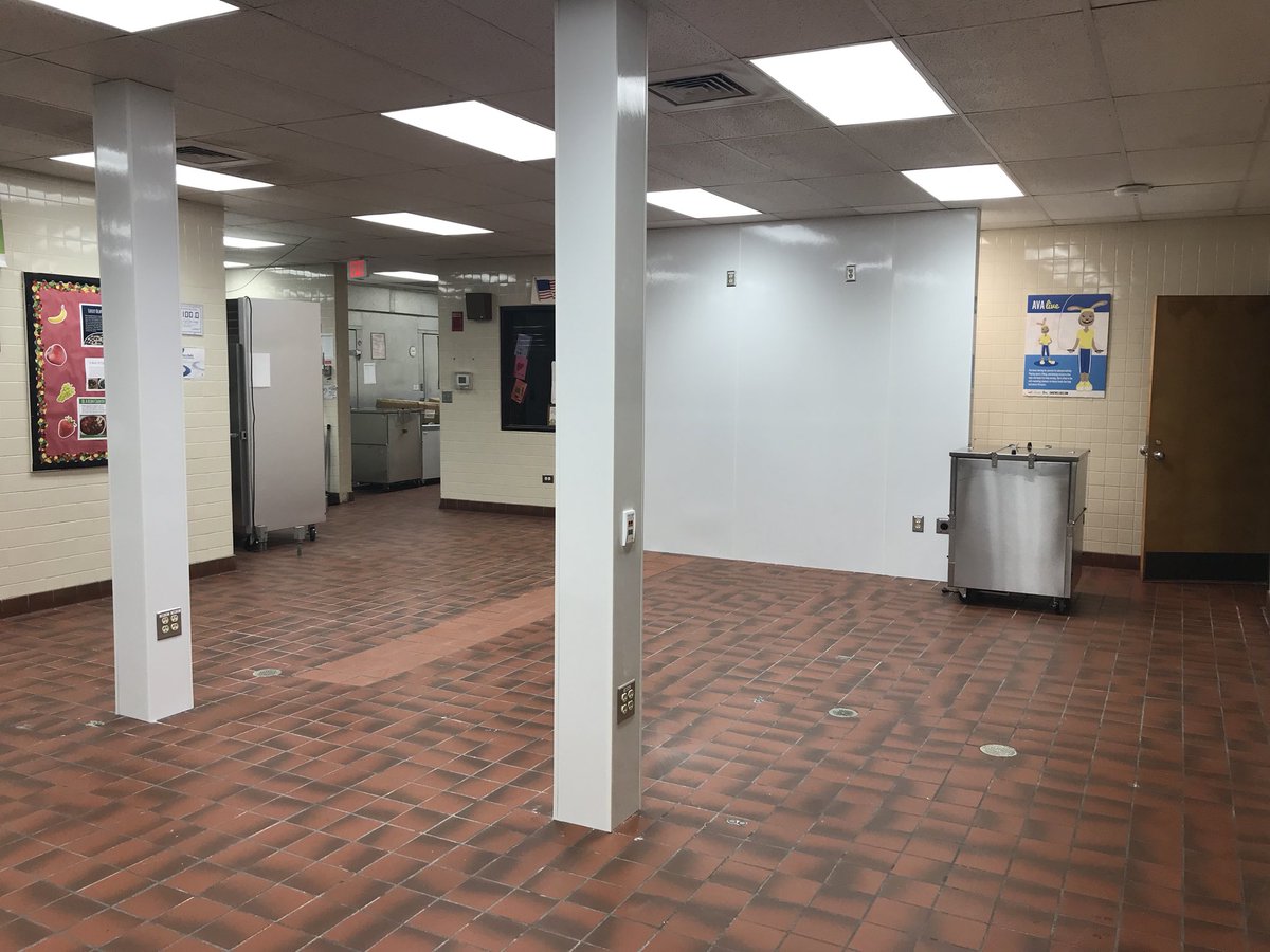 angehensley's tweet photo. #Ignitelearningbcps New serving lines being installed at Salem Elementary Cafe..before and after. https://t.co/jAtb8NChKF