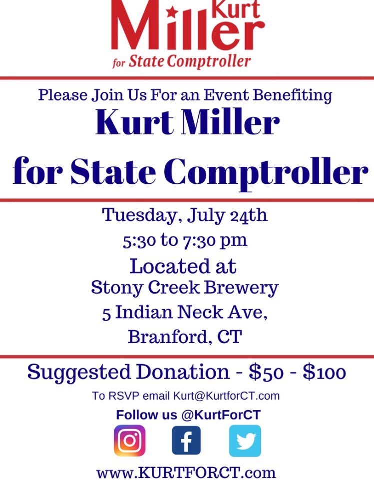 KurtForCT's tweet image. TONIGHT at Stony Creek Brewery! #KurtForCT