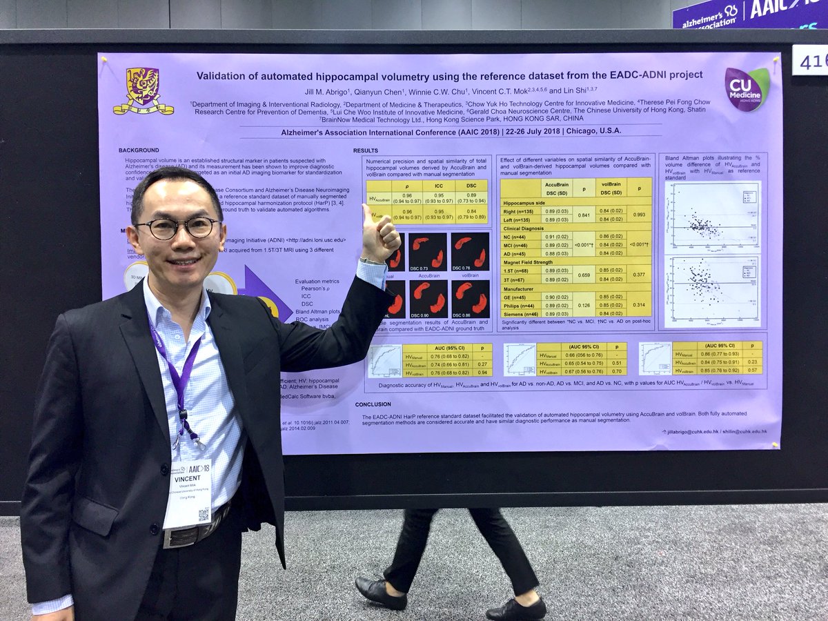 CUHKneurology's tweet photo. Meeting more and more colleagues from @CUHKMedicine at #AAIC18! Check out more posters today at P3-78, P3-295, P3-416. 

#dementia #cognitiveimpairment #cognitiveassessment #MachineLearning #systematicreview #neuroimaging https://t.co/CyQAGWJSJZ