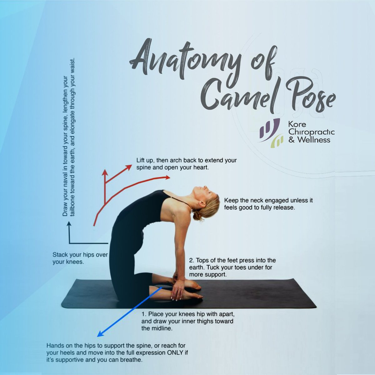 #Anatomy of #CamelPose 🚶‍♂🏃‍♂️

💪 #core #rehabilitation #yoga #fitness #vancouver @KoreChiro bit.ly/2JPojf6