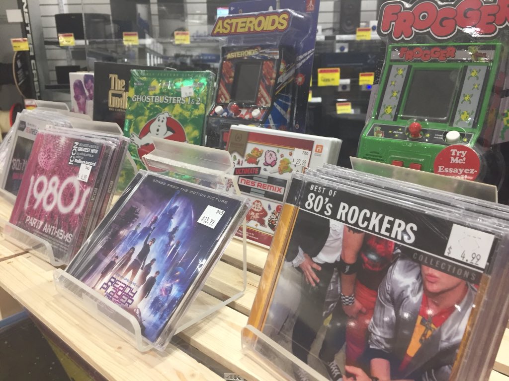 LD_MapleRidge's tweet photo. Relive the music, movies and games of the 80s @LondonDrugs with Ready Player One! Pick up a copy today and rediscover some old favourites! https://t.co/nsrrk7SUjr