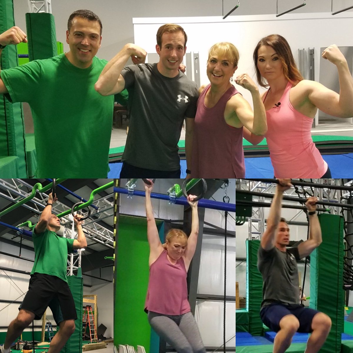 JerryGretzWNYT's tweet photo. Getting our Ninja on at the soon-to-be-open Ninja Lab. Stay tuned to News Channel 13 to see how we fared. #ninjasintraining @JerryGretzWNYT @BenitaZahn @AsaStackelNews @randicowper https://t.co/BKzr9ukqSs