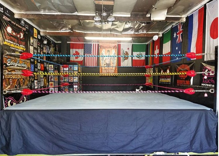 SantinoBros's tweet photo. The Santino Bros Wrestling Academy just got an upgrade! We now have an office, additional seating in our second unit, and the neon ropes are back in our main dojo. What do you think? https://t.co/QXtqOOGSbu