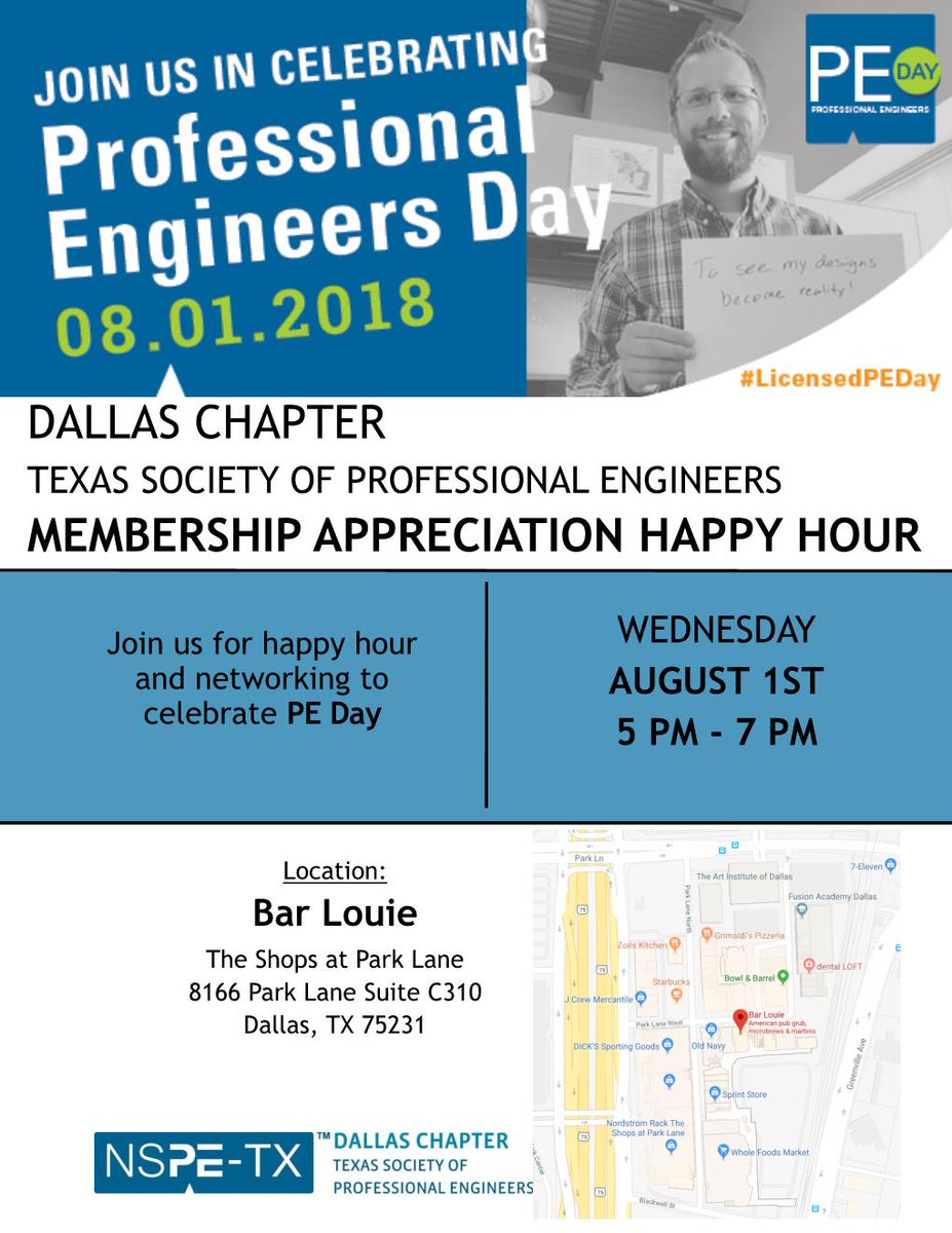 Join us for a Member Happy Hour to celebrate the 3rd annual Professional Engineers Day on August 1st!
