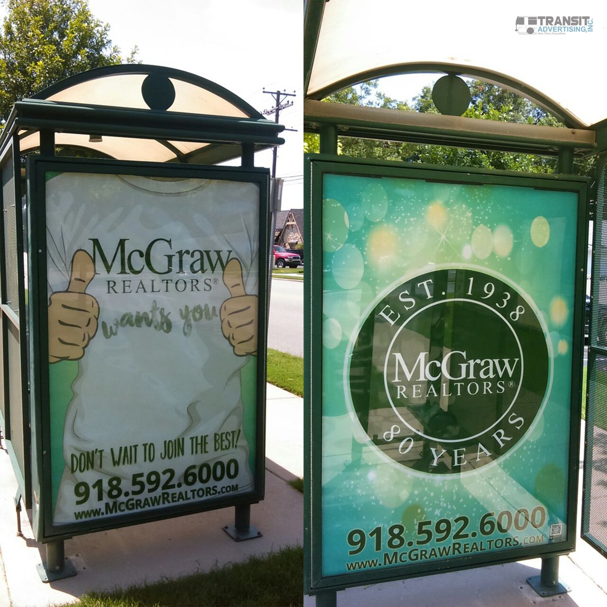 TransitAdInc's tweet photo. The best in town, @McGraw_Realtors, is being seen by thousands of drivers and pedestrians every day! #tulsa 

To promote your brand with transit advertising, contact our team at (918) 270-2366 or visit https://t.co/S4lJgjYx3b. #ooh https://t.co/byfLYIsoeP