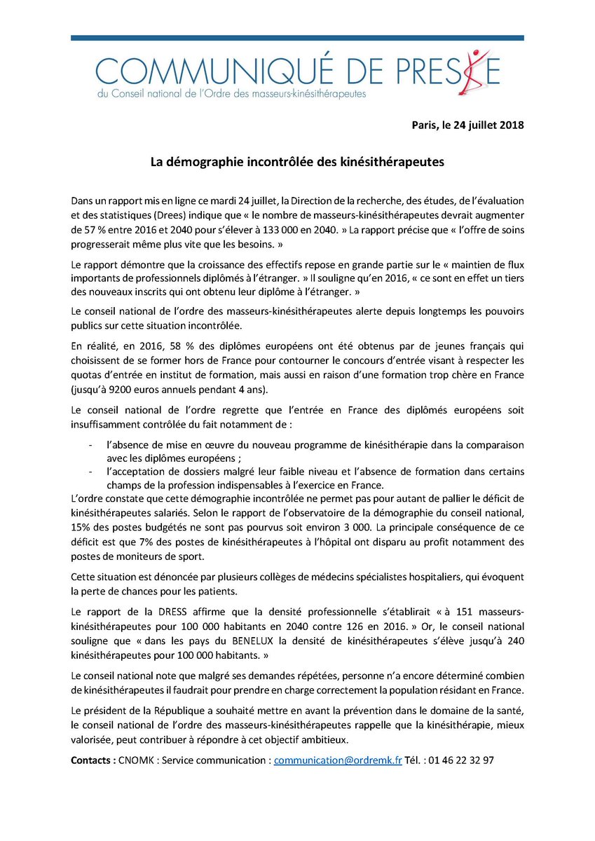 cnomk's tweet photo. Suite rapport démographie des #kinés @cnomk rappelle que la vraie question est : combien de kinésithérapeutes faudrait-il pour prendre en charge correctement la population résidant en France ? #qualité @France2tv @LesEchos @Le_Figaro @MinSoliSante #HopitalEnDanger @agnesbuzyn https://t.co/cDfh6Q0eOk