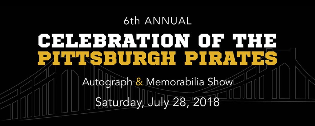 Only 4 more days until 6th annual Celebration of  <a href="/Pirates/">Pittsburgh Pirates</a> show to be held at #PNCPark this Saturday July 28th! Come meet your favorite players from the hottest team in <a href="/MLB/">MLB</a> including <a href="/fran_cervelli/">Francisco Cervelli</a> <a href="/El_Coffee/">Gregory Polanco ☕️</a> <a href="/Starlingmart/">Starling Marte</a> and many others. Doors open at 9am at Stargell Gate