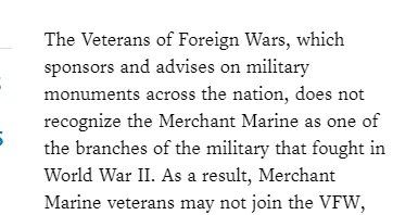 Why does the @VFWHQ continue to deny membership to the USMM of WWII? Never seem to get a response. #RespectVeterans #CombatVeterans