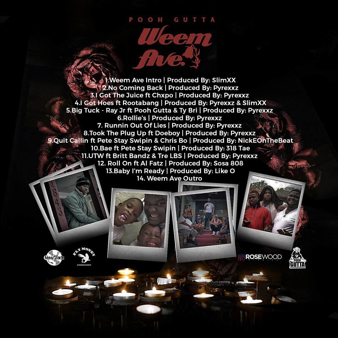 imfromcle_'s tweet photo. Pooh Gutta puts the city on his back with the release of his new album #WeemAve 🥀

It's FULL of Cleveland features &amp; production 🔊

💿 https://t.co/tdJHc2JxcW https://t.co/mFl8aXbb9f