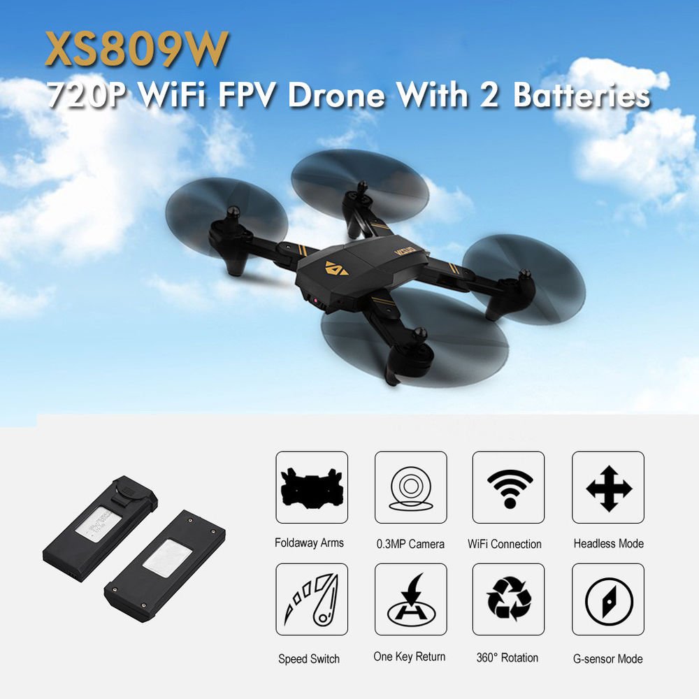TIANQU XS809W 2.4G 720P HD Camera WIFI FPV Foldable Drone 6-Axis RC Quadcopter!! dlvr.it/QcdBgN
