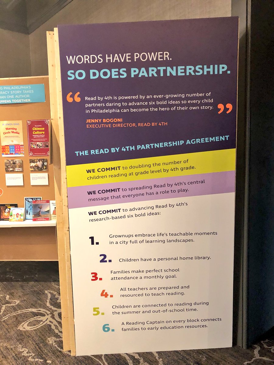 Readby4th's tweet photo. Gallery Walk: Having a #ReadingCaptain on every block and connecting #Philly students to rich and engaging summer and out-of-school time programs are two of our Bold Ideas. Thank you to all our partners who are making this possible. #GLRWeek https://t.co/WCsmr7iYAF