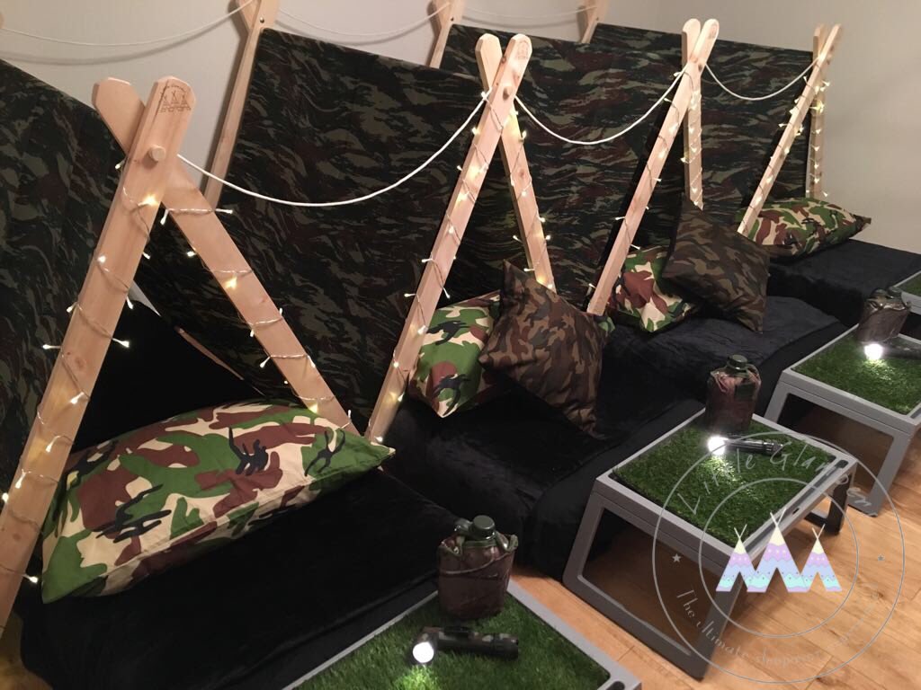littleglampers's tweet photo. Who said sleepovers are just for girls? They clearly haven’t seen our Base Camp or Superheroes themes! #sleepover #ultimatesleepover #armytheme #littleglampers #northants #sleepoverparty #themedsleepover #sleepoverhire https://t.co/qjUjIeQBM4