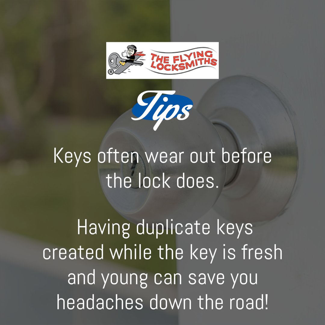 tflocksmithsla's tweet photo. Keys often wear out before the lock does. Having duplicate keys created while the key is fresh and young can save you headaches down the road! https://t.co/LfT1Gmo6eW https://t.co/dIOS8GjvIf
