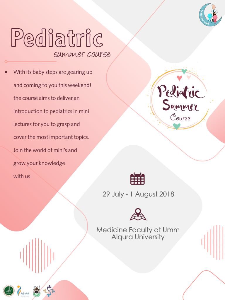 Welcome to Pediatric Summer Course 2018 ✨
#UQUPediaClub 👼🏼🌟
goo.gl/forms/J3AtEVMU…