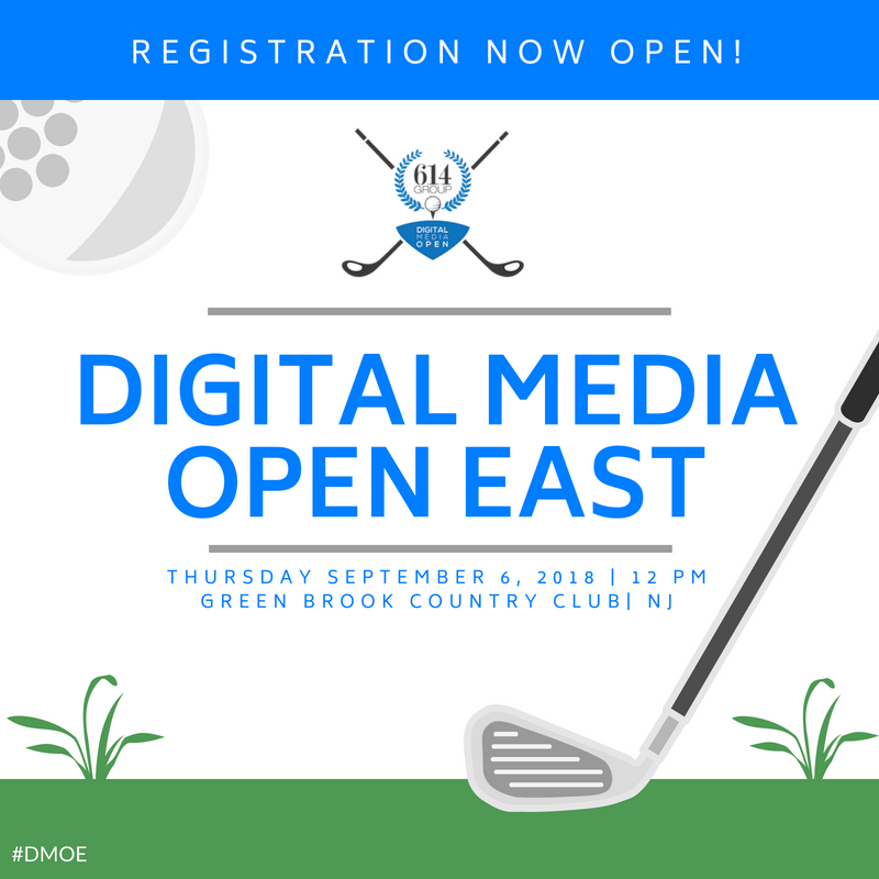 614group's tweet image. Join us for The Digital Media Open East on 9/6 - a fun day of golf at Green Brook Country Club located just 30 minutes from NYC. You'll have the opportunity to network with over 80 digital media leaders while competing for the Digital Media Cup! RSVP: bit.ly/DMOE_18