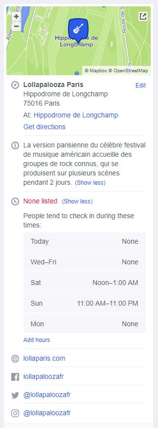 On how #Foursquare was able to generate the opening hours for #LollapaloozaParis based on the check-ins during the week-end. 💪👏