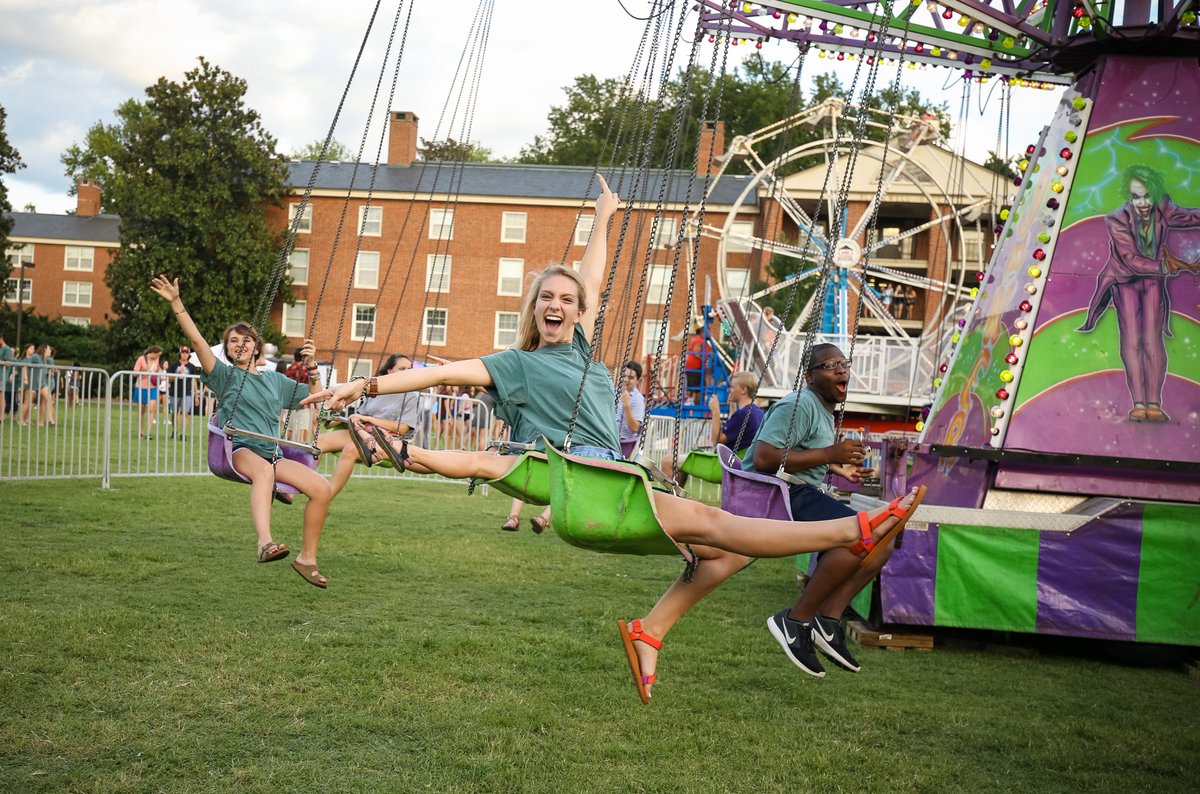 FurmanU's tweet photo. That feeling when we’re only ONE MONTH away from our newest Paladins coming home! Check in with @FU_Orientation for all the tips and tricks you need before move-in day. #FurmanBound https://t.co/ZU0uRGoKnc