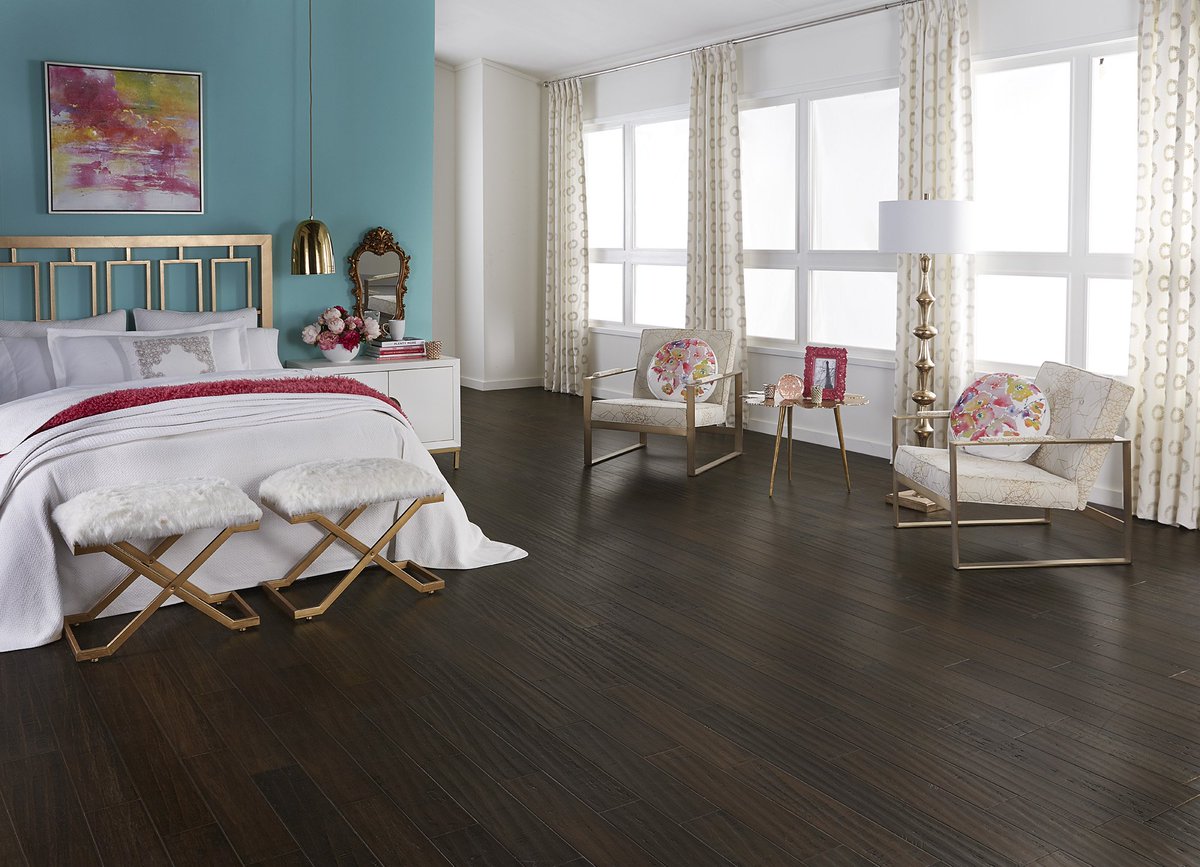 LLFlooring's tweet image. Rich and decadent, Jefferson County bamboo by Morning Star features deep, dark brown tones that anchor a room and skip-sawn marks that capture the essence of aged #flooring. Shop this style, 10% OFF ends today: ow.ly/yEW730kThb6