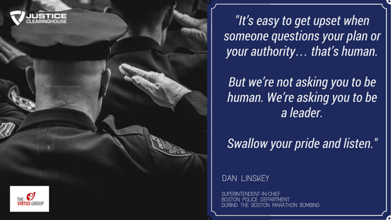JusticeChannel's tweet photo. It's easy to get upset when someone questions your plan or your authority... That's human. But we're not asking you to be human. We're asking you to be a #leader. @dworakt  @RoyBethge https://t.co/9MK4kFRyNl
