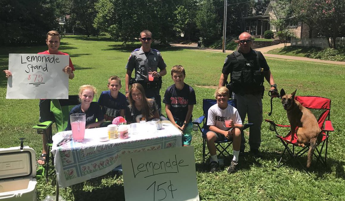 We located another lemonade stand this afternoon. <a href="/MHPTroopE/">MHP Batesville</a> even joined Officer Dyer and K9 Kiera for a glass.