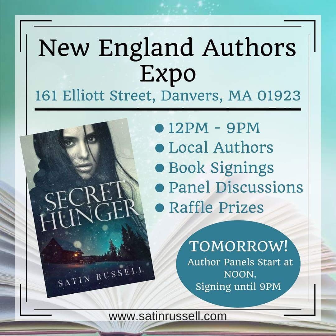 SatinRussell's tweet photo. TOMORROW!! Looking forward to the New England Authors Expo at the Danversport Yacht Club in Danvers, MA.
Author panels start at noon.
Book signing until 9PM.
https://t.co/Vlf1Mg7sQt
#booksigning #NEAE #NEAE2018 #DanversMA #Danversport #readlocal
@NEauthorExpo @GrtrNbptToday https://t.co/45hKaNRz5j