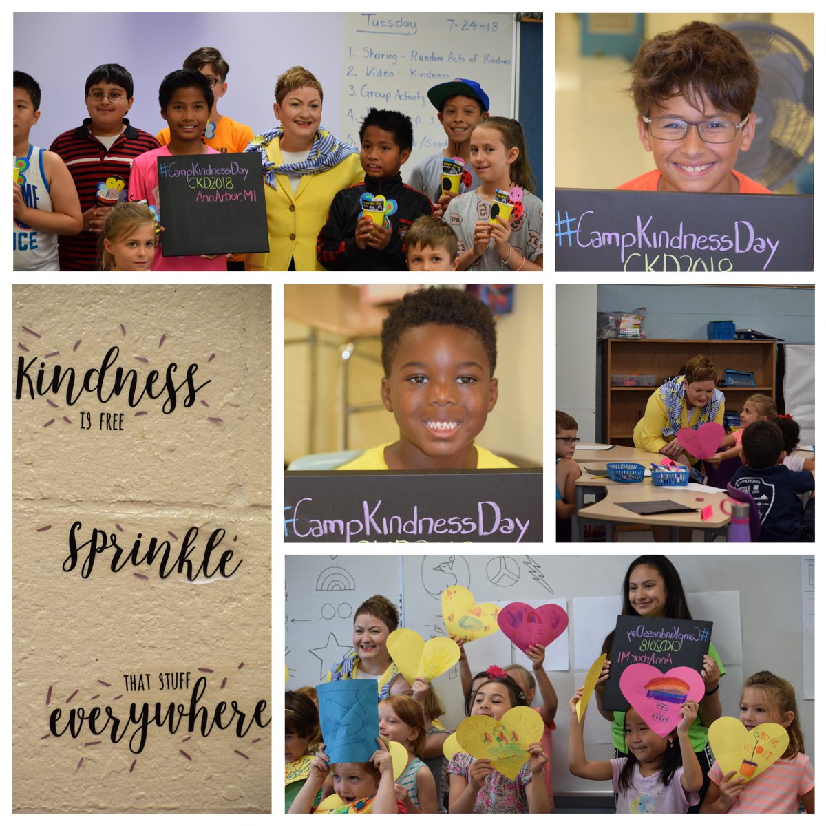 aareced's tweet photo. #CampKindnessDay was full of warm smiles, friendships & appreciation. Thank you @A2SchoolsSuper for sharing in our day & joining in our projects! #KindnessEvolution @A2schools https://t.co/QP7YCywtYN
