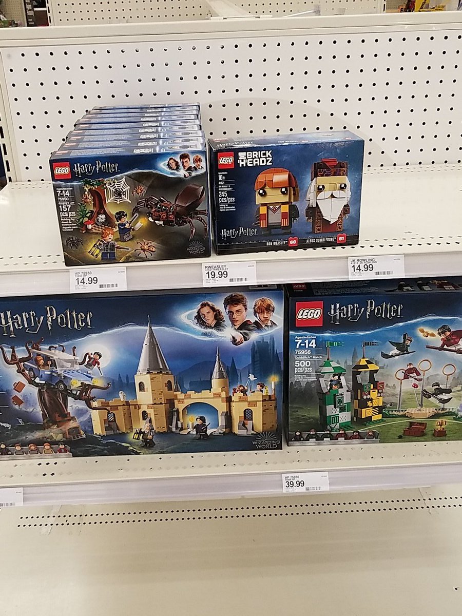 CherryReads's tweet photo. I need someone to buy me all of these! I wonder if I could justify them as a school expense. They would look amazing in my classroom after building them with my 5 year old Lego architect  @Target @jk_rowling #harrypotterfanforlife https://t.co/BiY6lyknaI