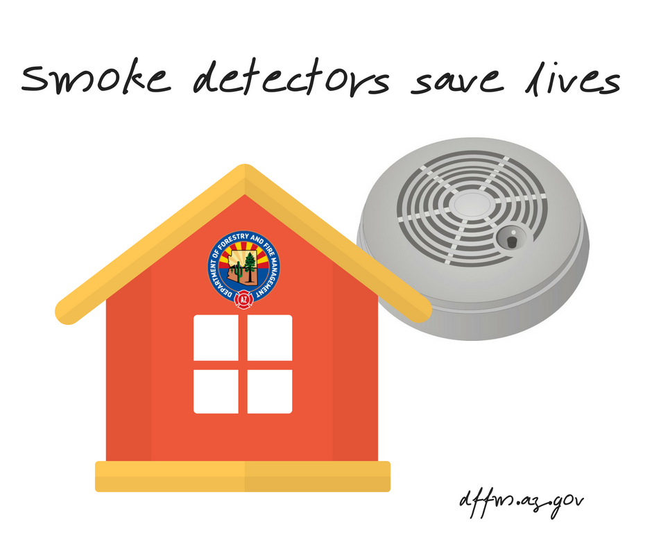 azstateforestry's tweet photo. A message from the #Arizona Office of the State Fire Marshal - change the batteries on your smoke detector at least 2x a year. Smoke detectors save lives. #TipTuesday #AZFire #AZStateFire https://t.co/hrb7NejGjH